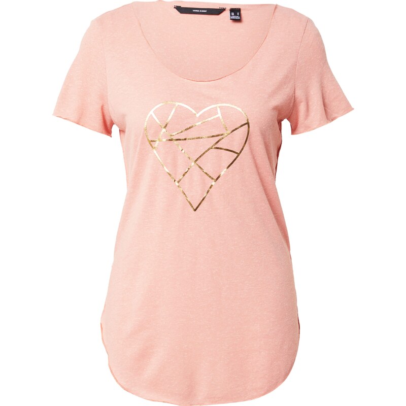 VERO MODA Tričko LUA zlatá / růžová