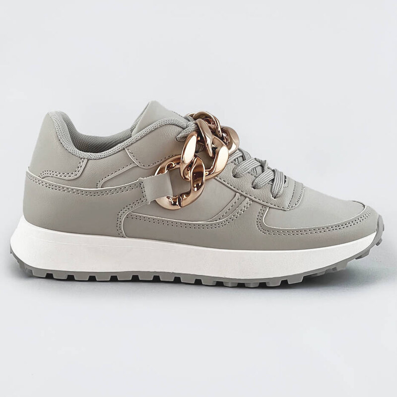 Šedé sneakersy s řetízkem (6368) 69425284