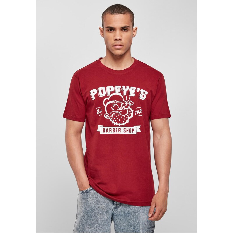 Merchcode Popeye Barber Shop Tee vínové