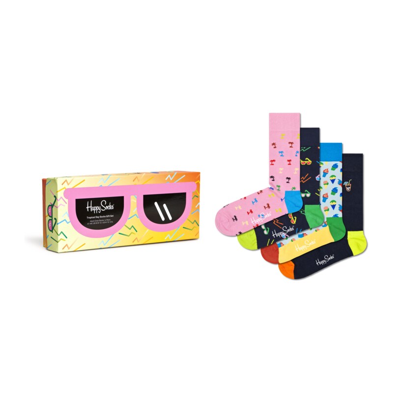 Letní balení veselých ponožek Happy Socks XTRD09-0200 multicolor-40