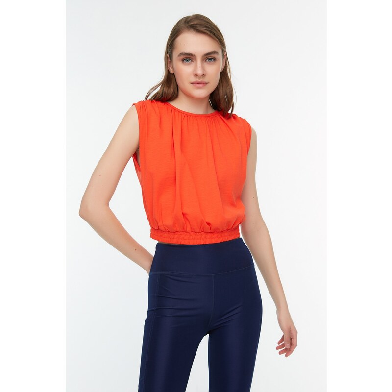 Trendyol Orange Crop Sports Blouse