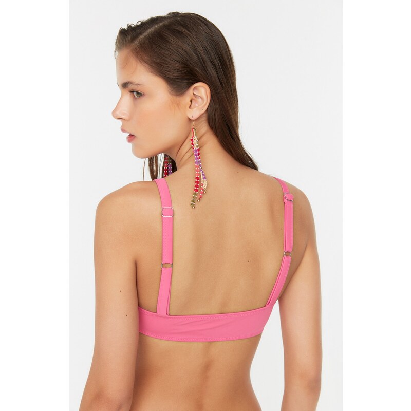 Trendyol Pink Ruffle Detailed Bikini Top
