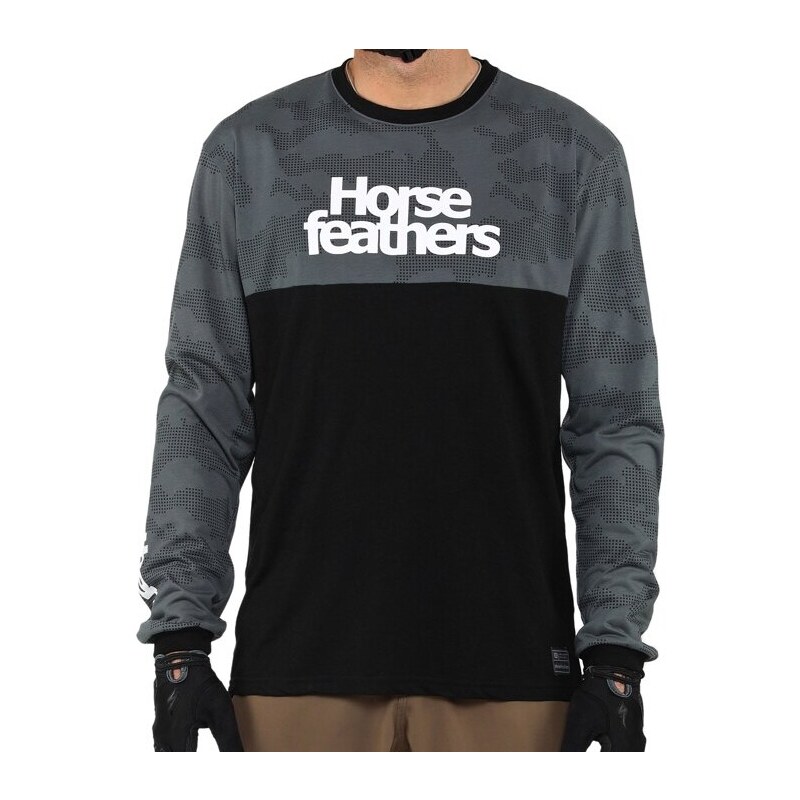 Bike tričko Horsefeathers Fury LS digital/white