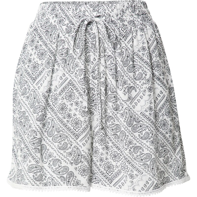 VERO MODA Kalhoty černá / bílá