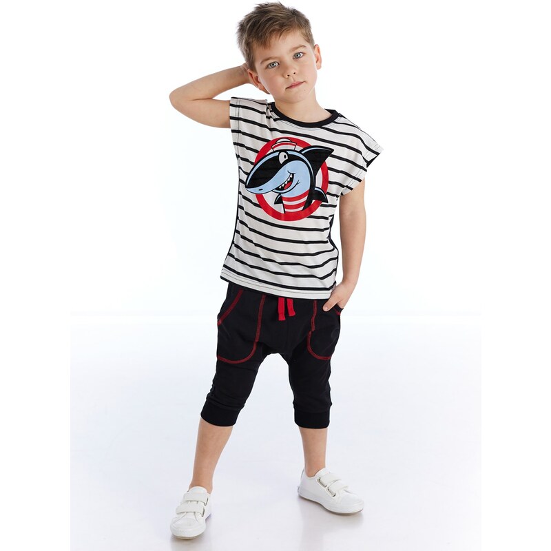 Denokids Sailor Boy T-shirt Capri Shorts Set