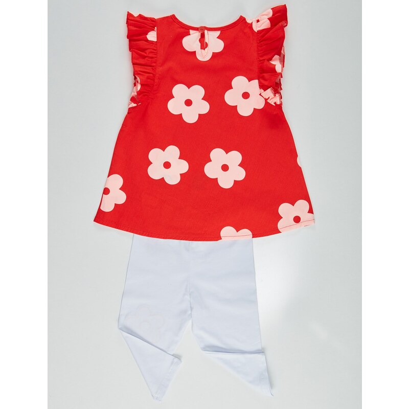 Denokids Frog Red White Girls Kids Tunic Leggings Suit