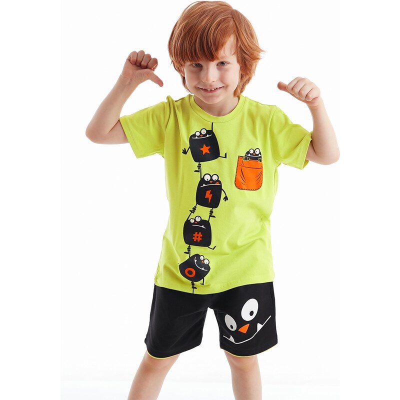Denokids Cube Monsters Boys T-shirt Shorts Set