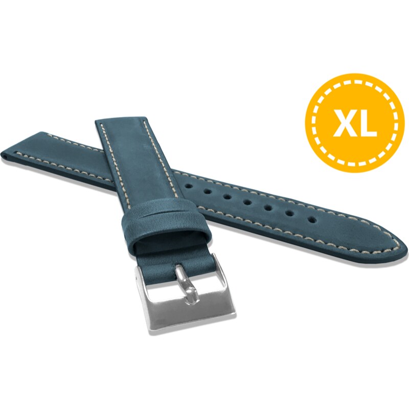 LAVVU XL Prodloužený polstrovaný modrý prošitý řemínek SPORT z