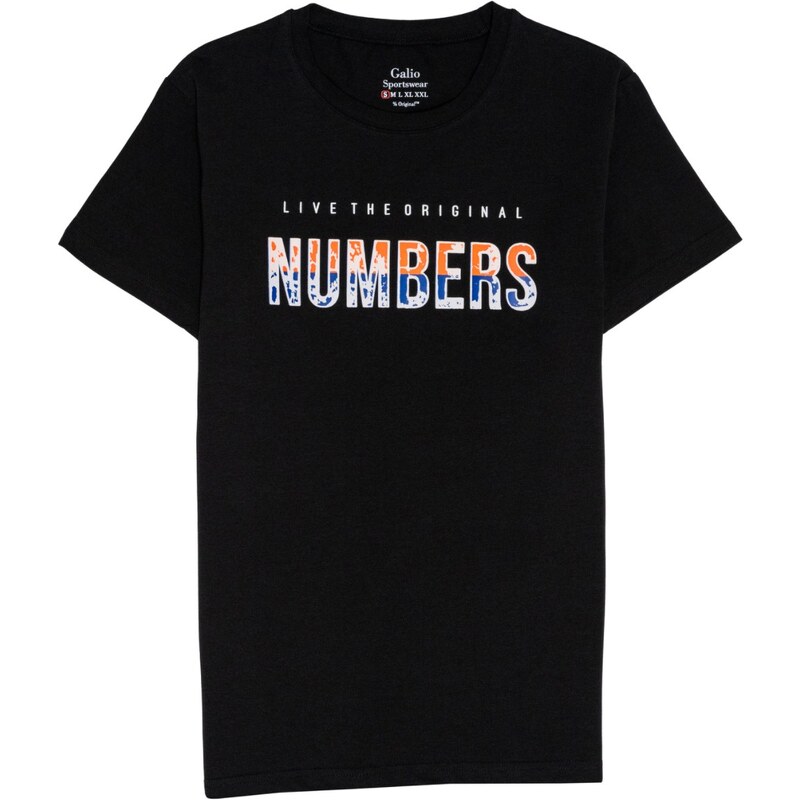 GALIO Numbers Black tričko
