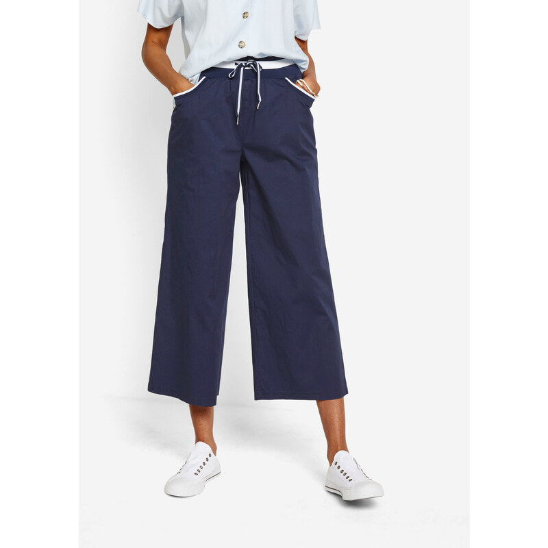 bonprix Kalhoty culotte s povrchovou úpravou Papertouch, z