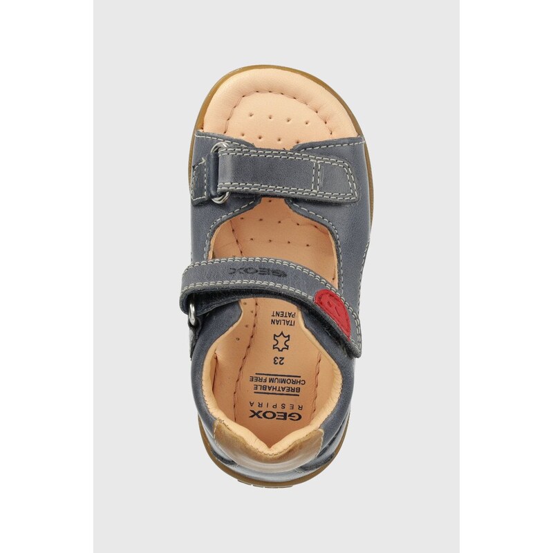 Dětské kožené sandály Geox fialová barva