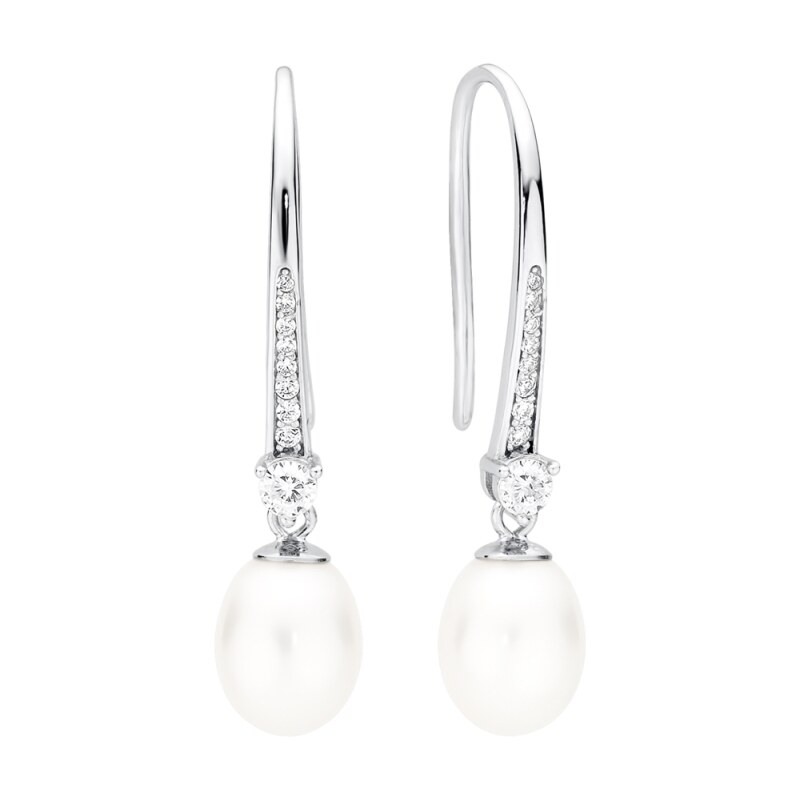 Gaura Pearls Stříbrné náušnice s bílou 8.5-9 mm perlou Joana, stříbro 69530536