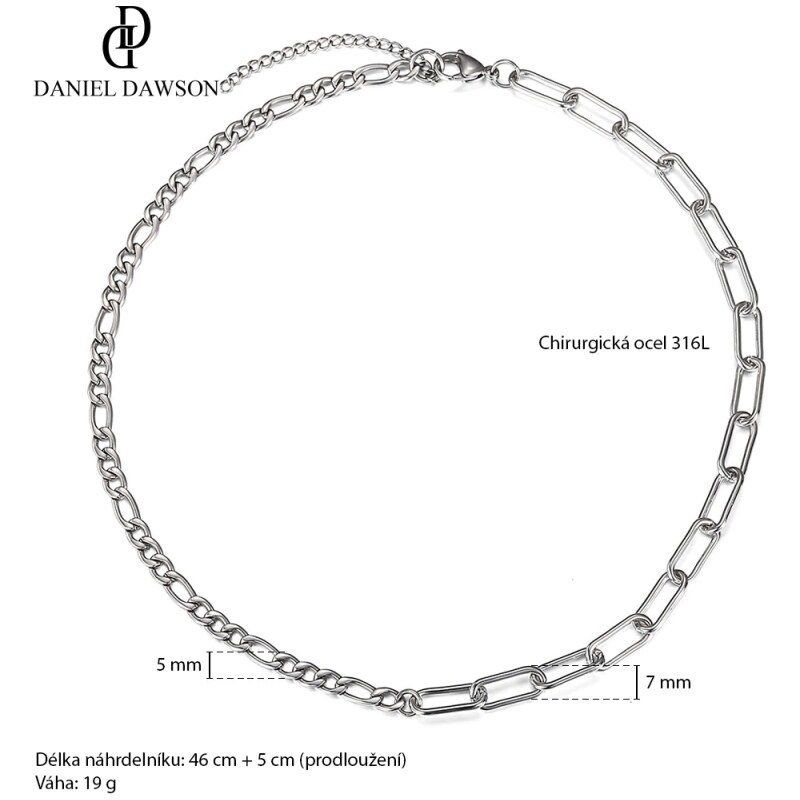 Daniel Dawson Pánský ocelový náhrdelník David - chirurgická ocel, figaro