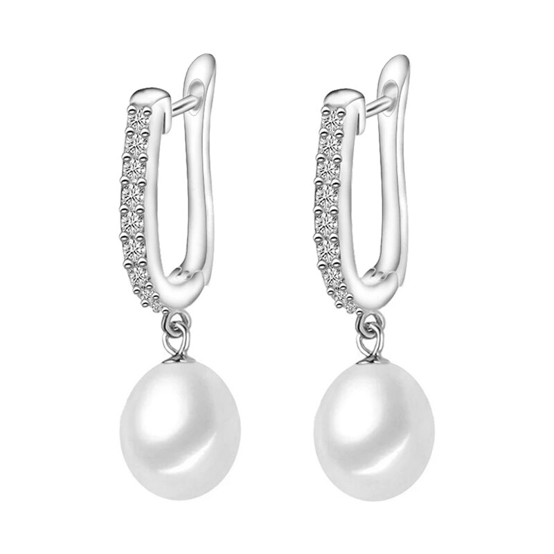 Gaura Pearls Stříbrné náušnice s bílou 8-9 mm perlou Sierra, stříbro 69580579