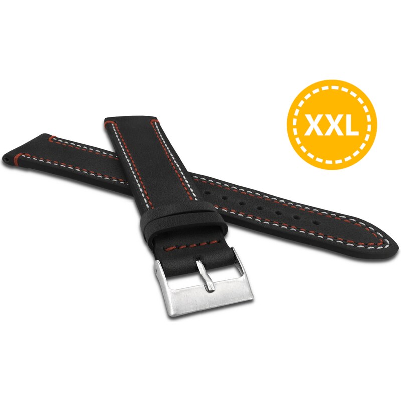 LAVVU XXL Prodloužený dvojitě prošitý černý řemínek SPORT z