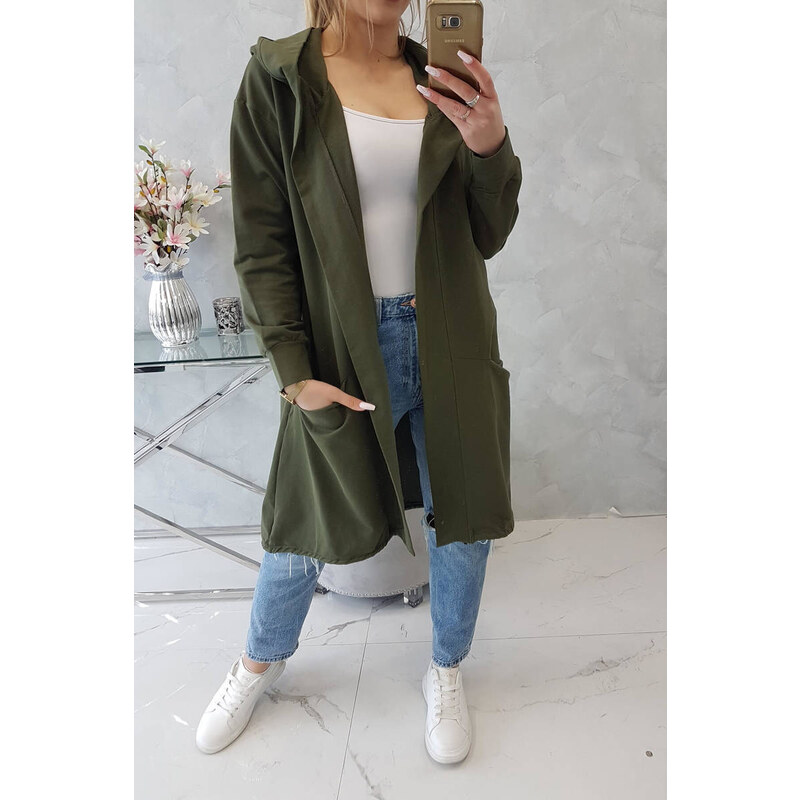 Kesi Pelerína s kapucí oversize khaki