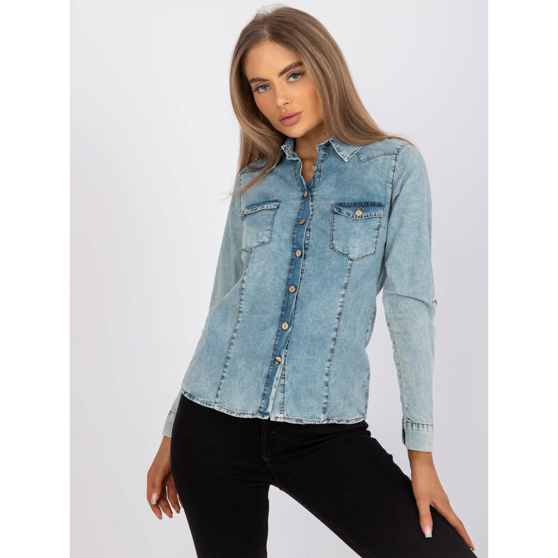 RUE PARIS Shirt-RO-KS-GMK-4009.95-light blue