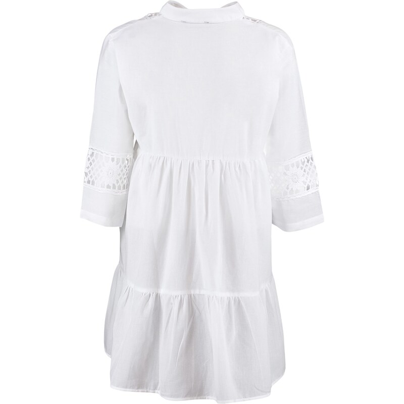 Trendyol Beige Mini Woven Lace Detailed 100% Cotton Beach Dress