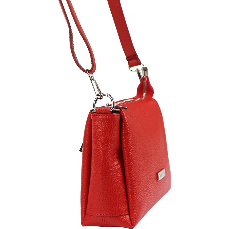 Kožená crossbody kabelka MiaMore 01-002 červená