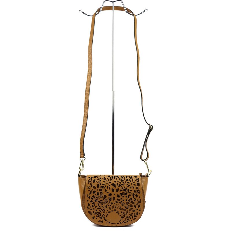 Kožená crossbody kabelka MiaMore 01-007 camel