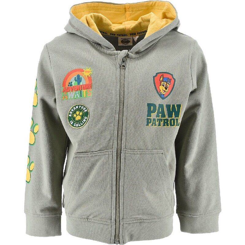 ZELENÁ CHLAPECKÁ MIKINA S POTISKEM PAW PATROL Khaki