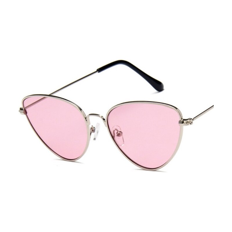 Flamenco Mystique Růžové Sluneční brýle OVL cat-eye se stříbrnou, UV400 filtr, 143x56x45 mm