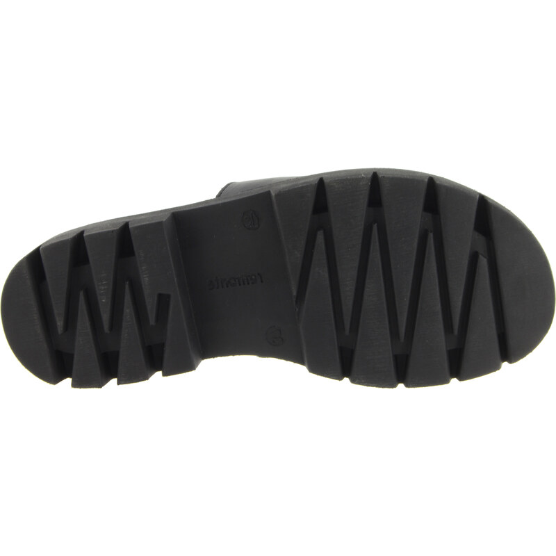 REMONTE Dámské černé kožené pantofle D7952-00-255