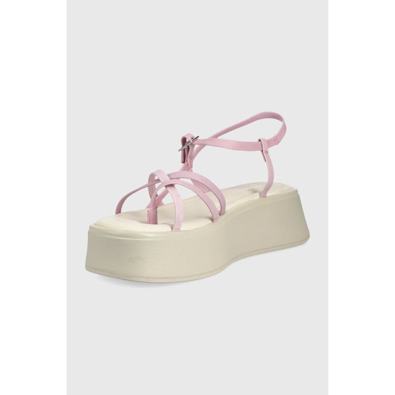 Kožené sandály Vagabond Shoemakers Courtney dámské, růžová barva, na platformě