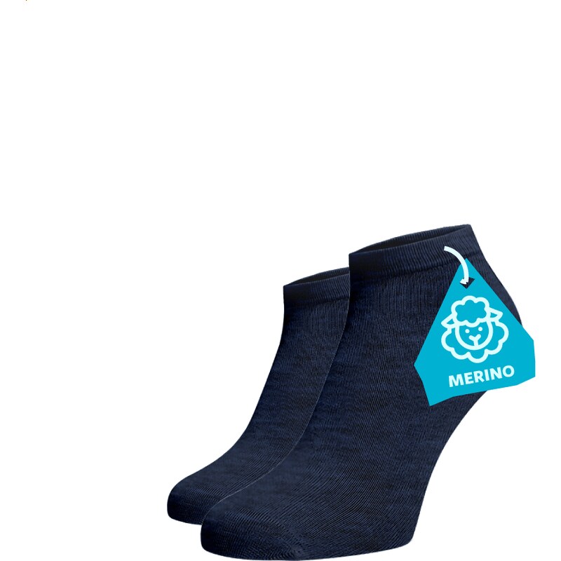 Benami Kotníkové ponožky MERINO - modré