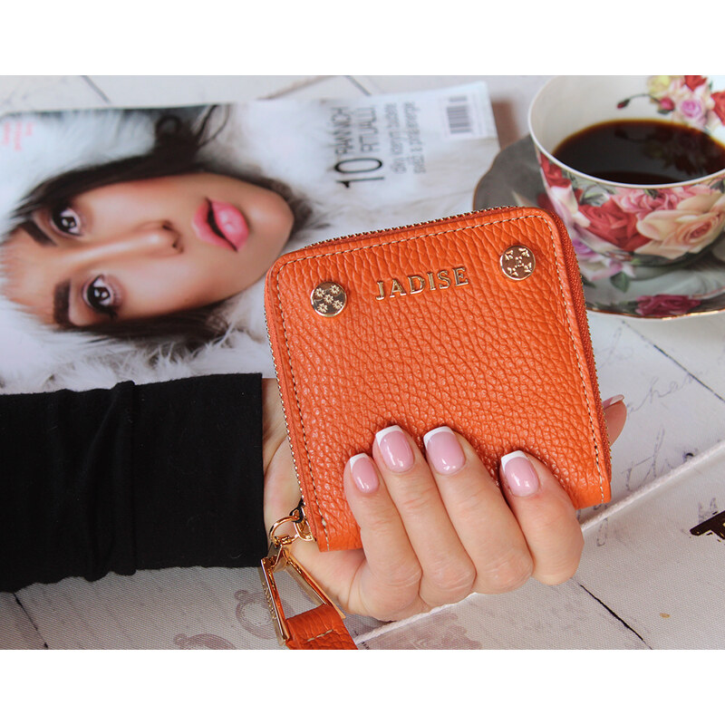 Jadise Dámská kožená peněženka STUD MINI, oranžová
