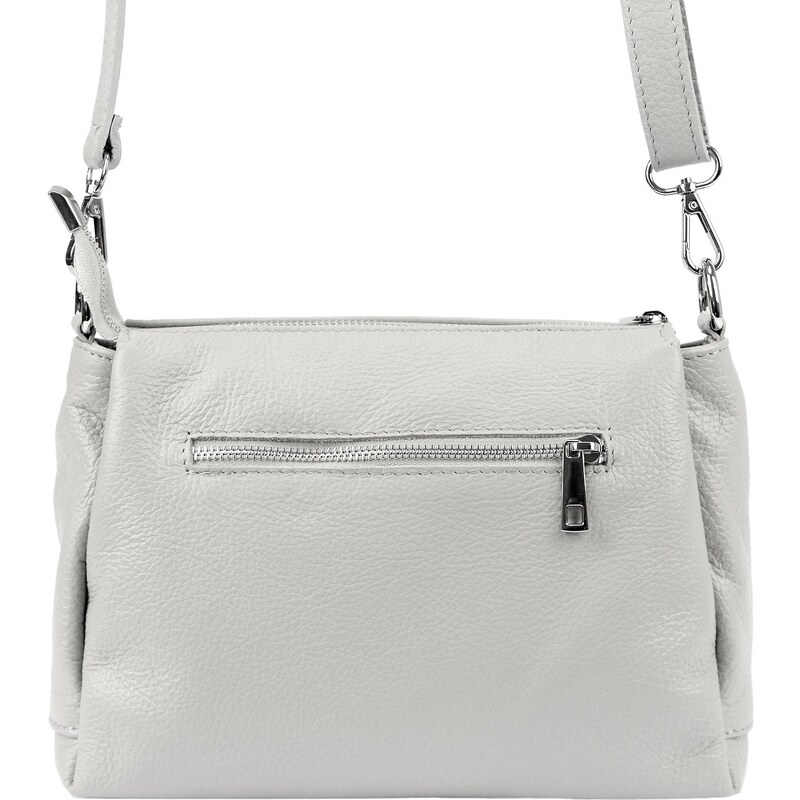 Kožená crossbody kabelka MiaMore 01-002 šedá