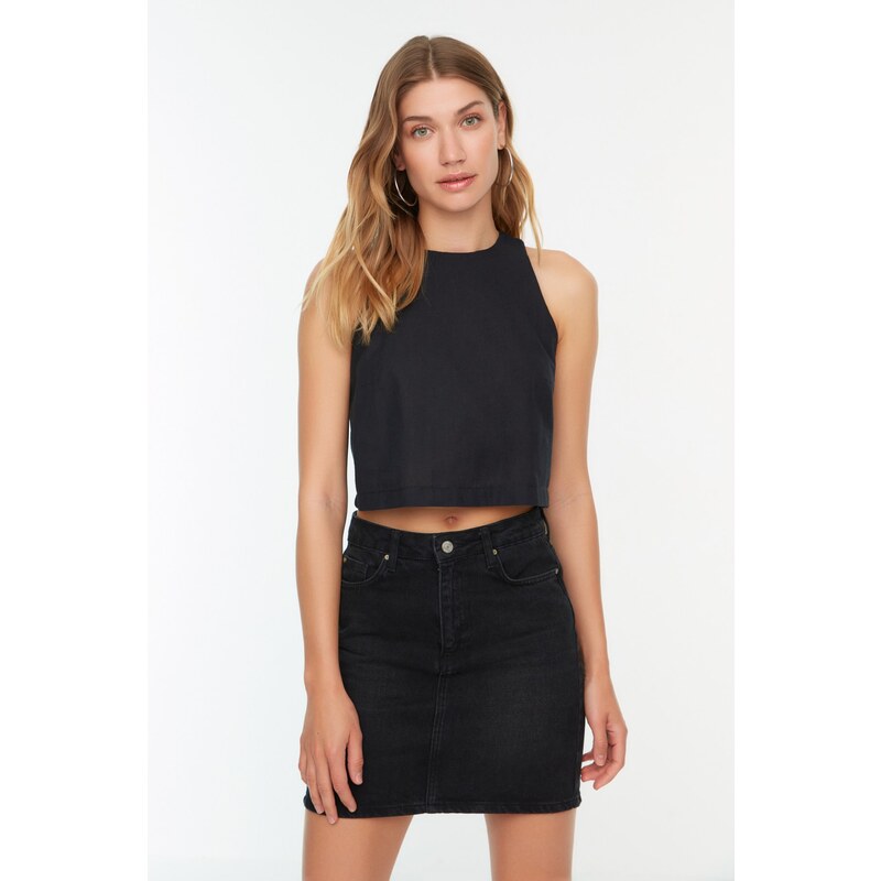 Trendyol Black Sleeveless Woven Blouse