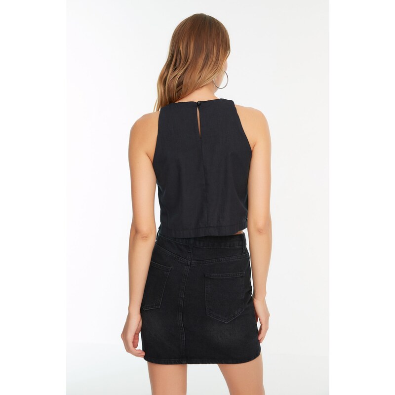 Trendyol Black Sleeveless Woven Blouse