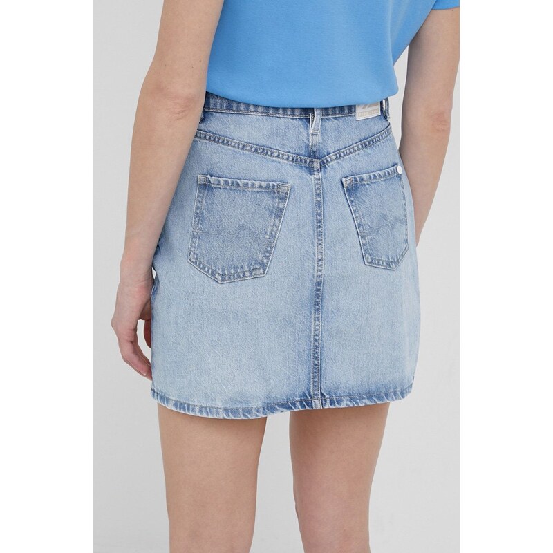 Džínová sukně Pepe Jeans Hannah mini, pouzdrová