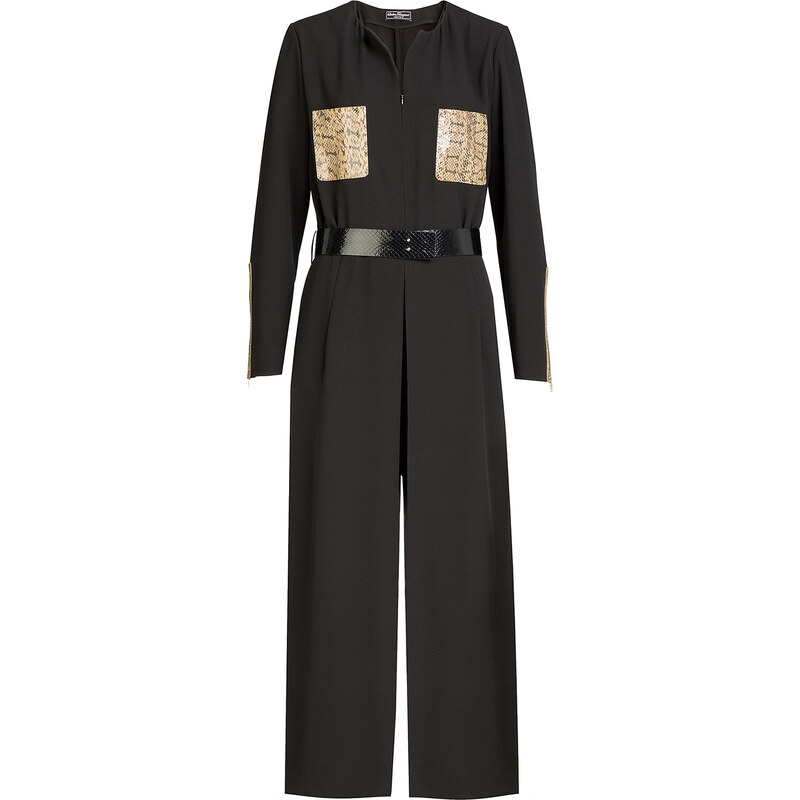 Salvatore Ferragamo Jumpsuit with Snake Leather Pockets