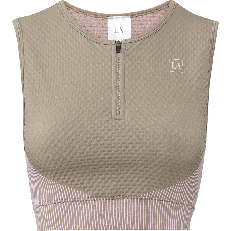 LASCANA ACTIVE Sportovní top khaki / růžová