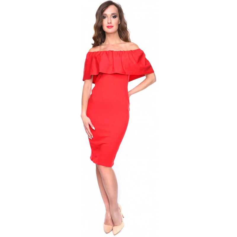 Oxyd Červené bavlněné šaty Carmen