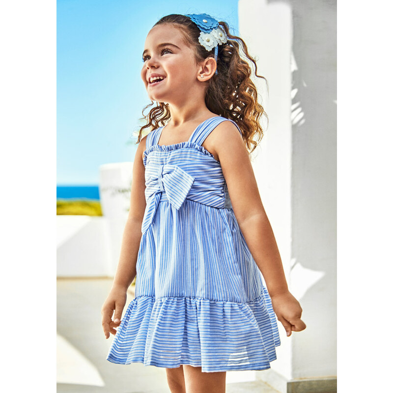 Mayoral Striped dress with bow girl, Capri