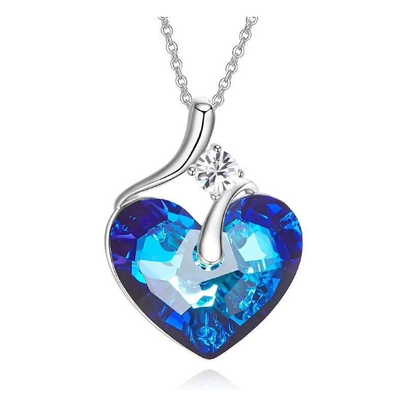 Éternelle Exkluzivní náhrdelník Swarovski Elements Lily Blue - srdce