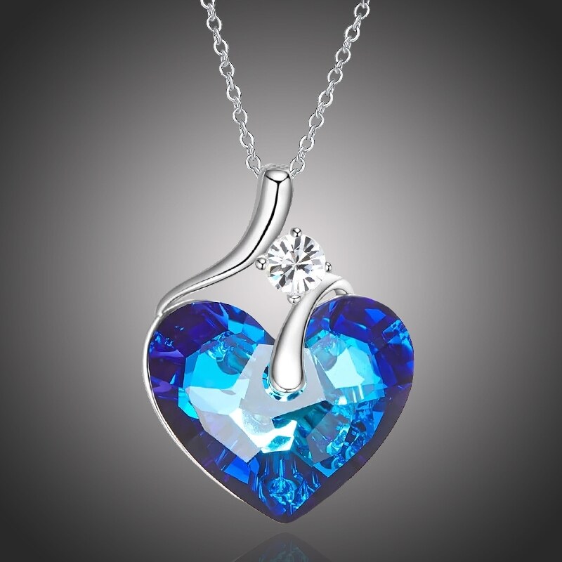 Éternelle Exkluzivní náhrdelník Swarovski Elements Lily Blue - srdce