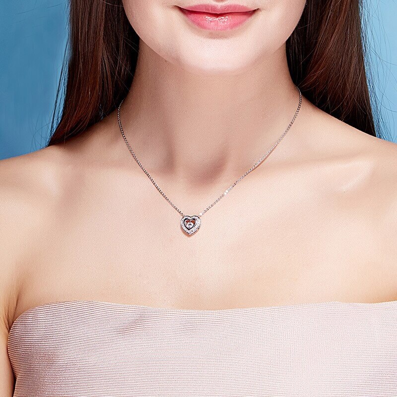 GRACE Silver Jewellery Stříbrný náhrdelník Swarovski Elements Simonita - srdce