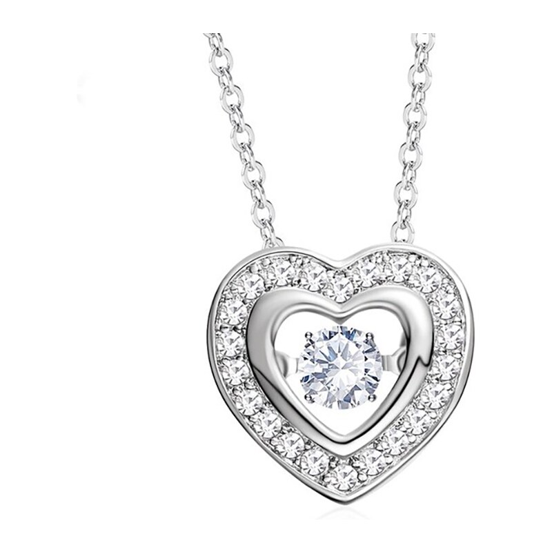 GRACE Silver Jewellery Stříbrný náhrdelník Swarovski Elements Simonita - srdce