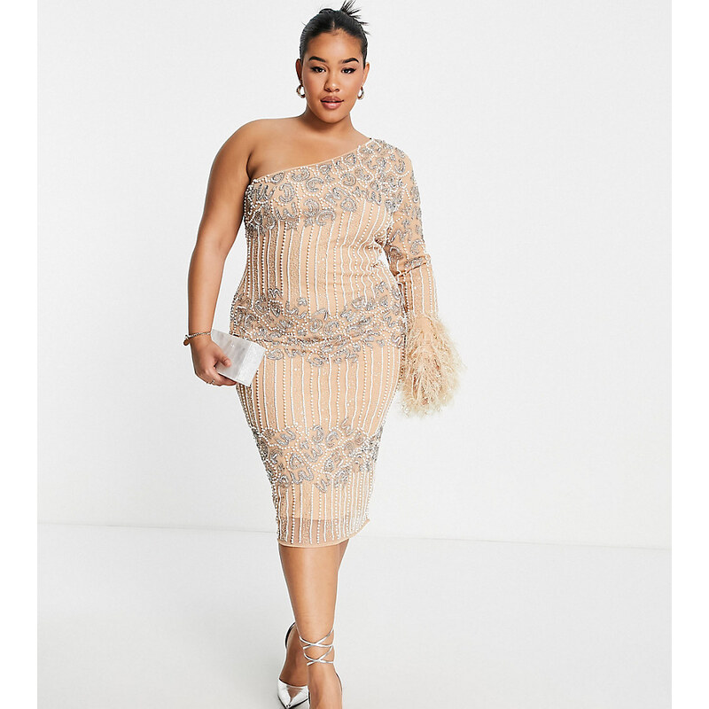 Asos Luxe Asos One Sleeve Dress ASOS LUXE One Shoulder Asymmetric