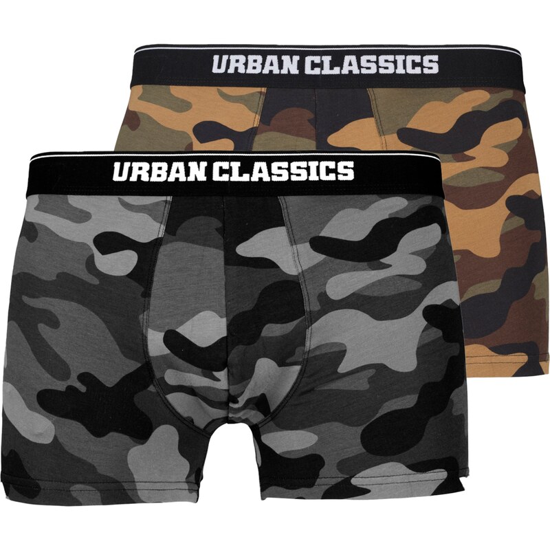 Urban Classics Boxerky písková / hnědá / šedá / khaki / černá