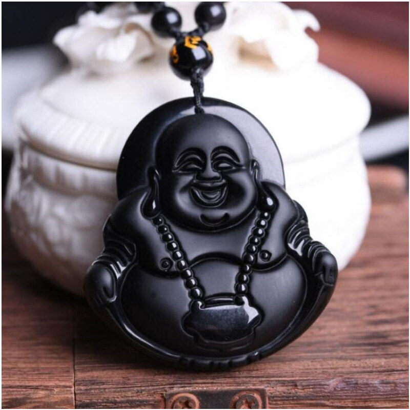 BudNej Amulet MOUDROST a BLAŽENOST z obsidiánu MN6018
