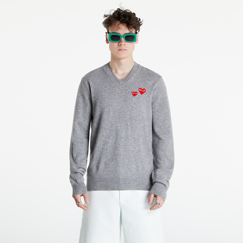 Pánský svetr Comme des Garçons PLAY Crewneck Sweatshirt Grey