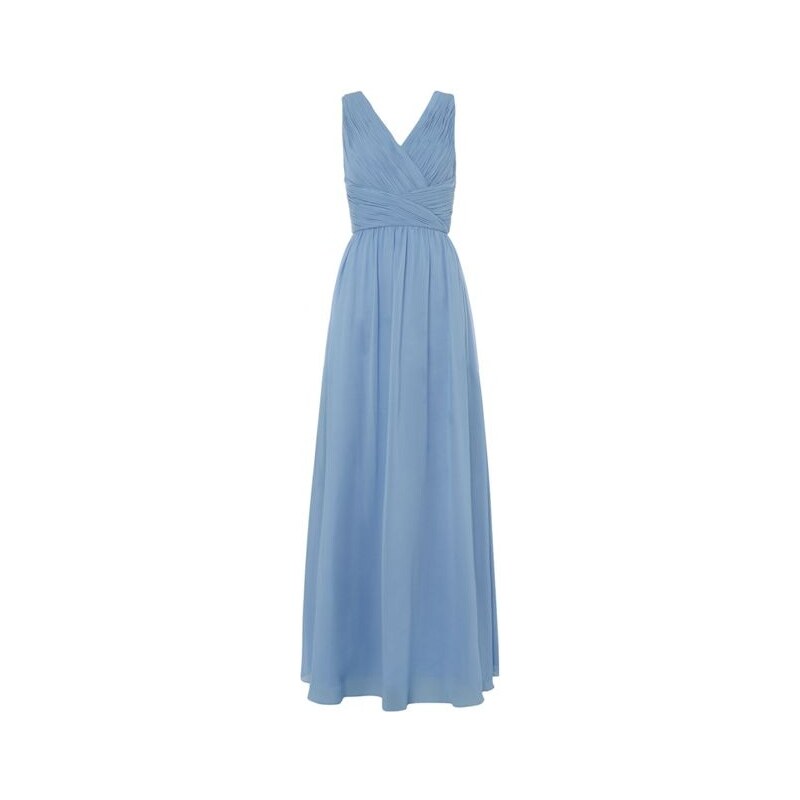 LONDON TIMES Modré šaty Strapless Pleated