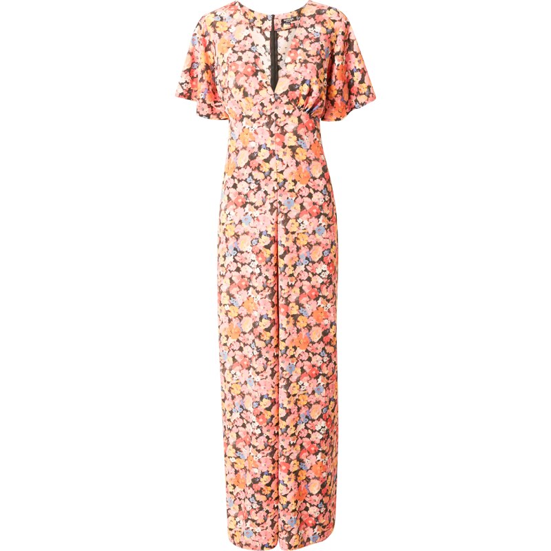 Nasty Gal Overal Ditsy oranžová / růže / černá