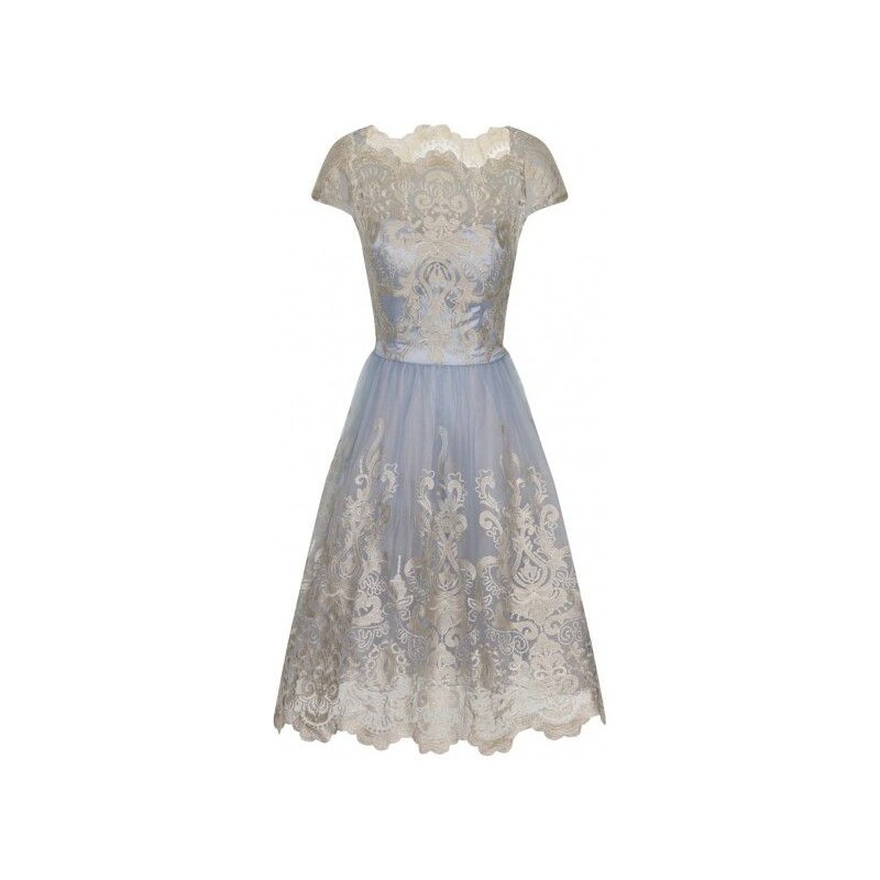 LONDON TIMES Modré šaty Tea Dress