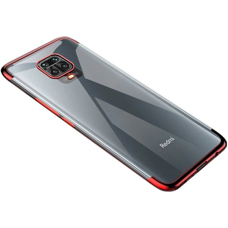 IZMAEL.eu Pouzdro Clear Color s barevným lemem pro Xiaomi Redmi Note 9 červená